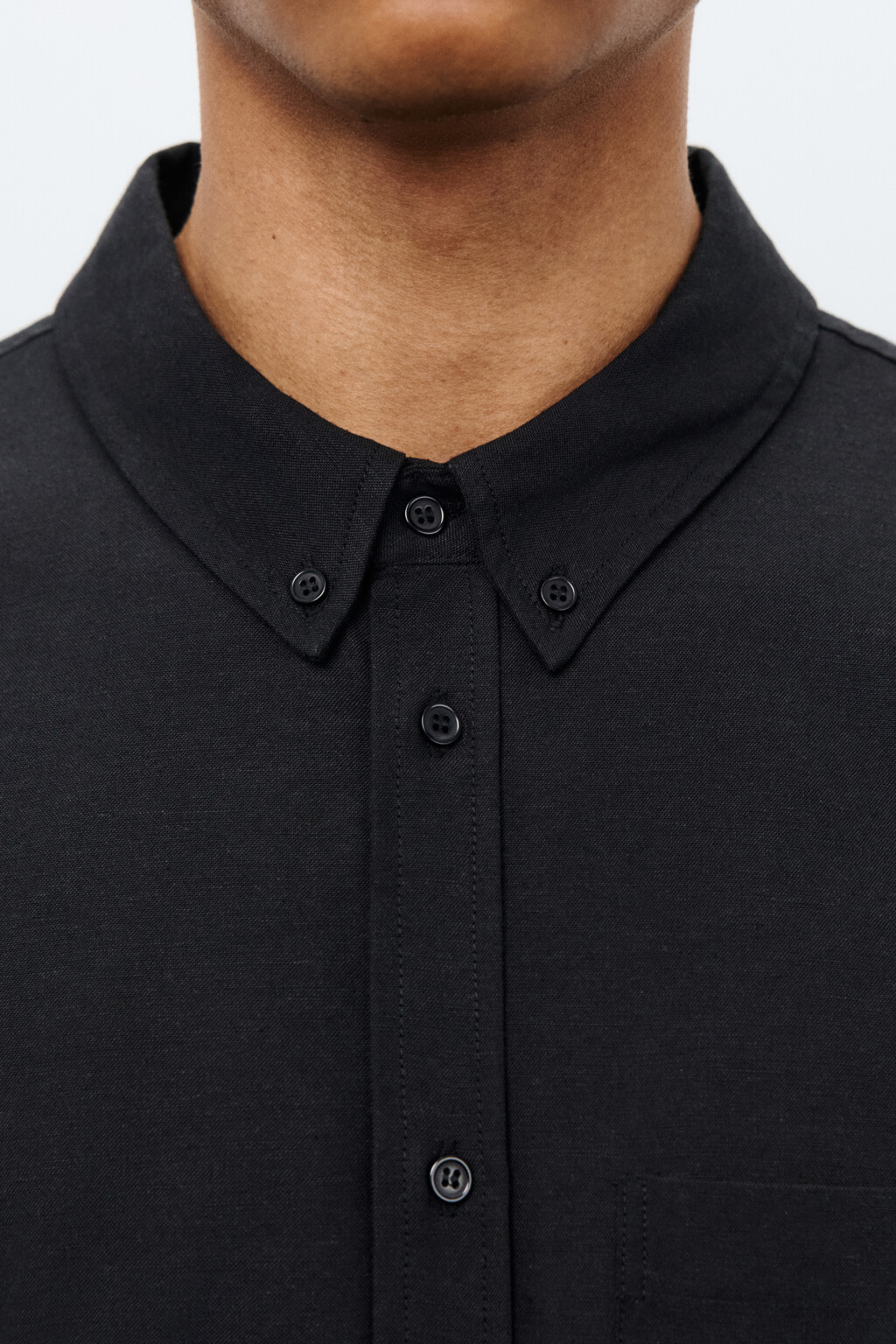 Рубашка oxford с нагрудным карманом - цвет черный - 5