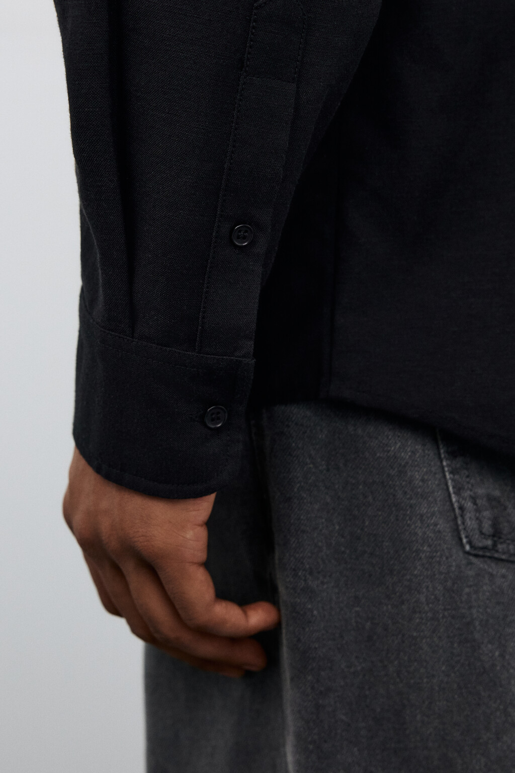 Рубашка oxford с нагрудным карманом - цвет черный - 6