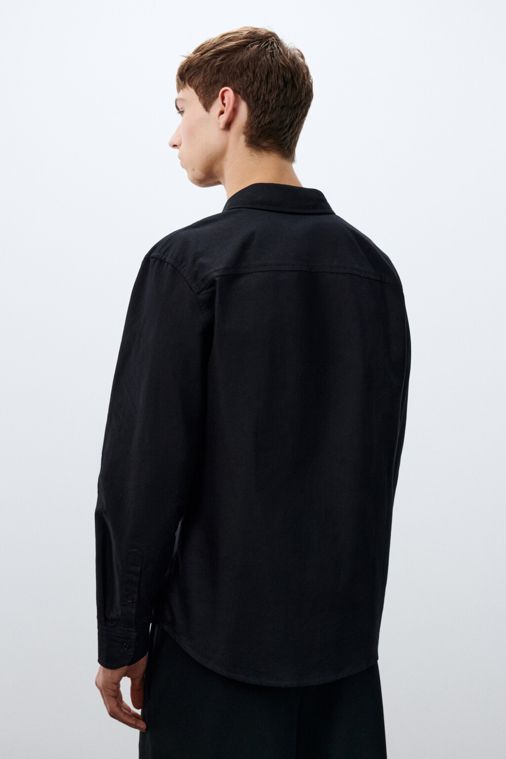 Рубашка oxford с нагрудным карманом - цвет черный - 4