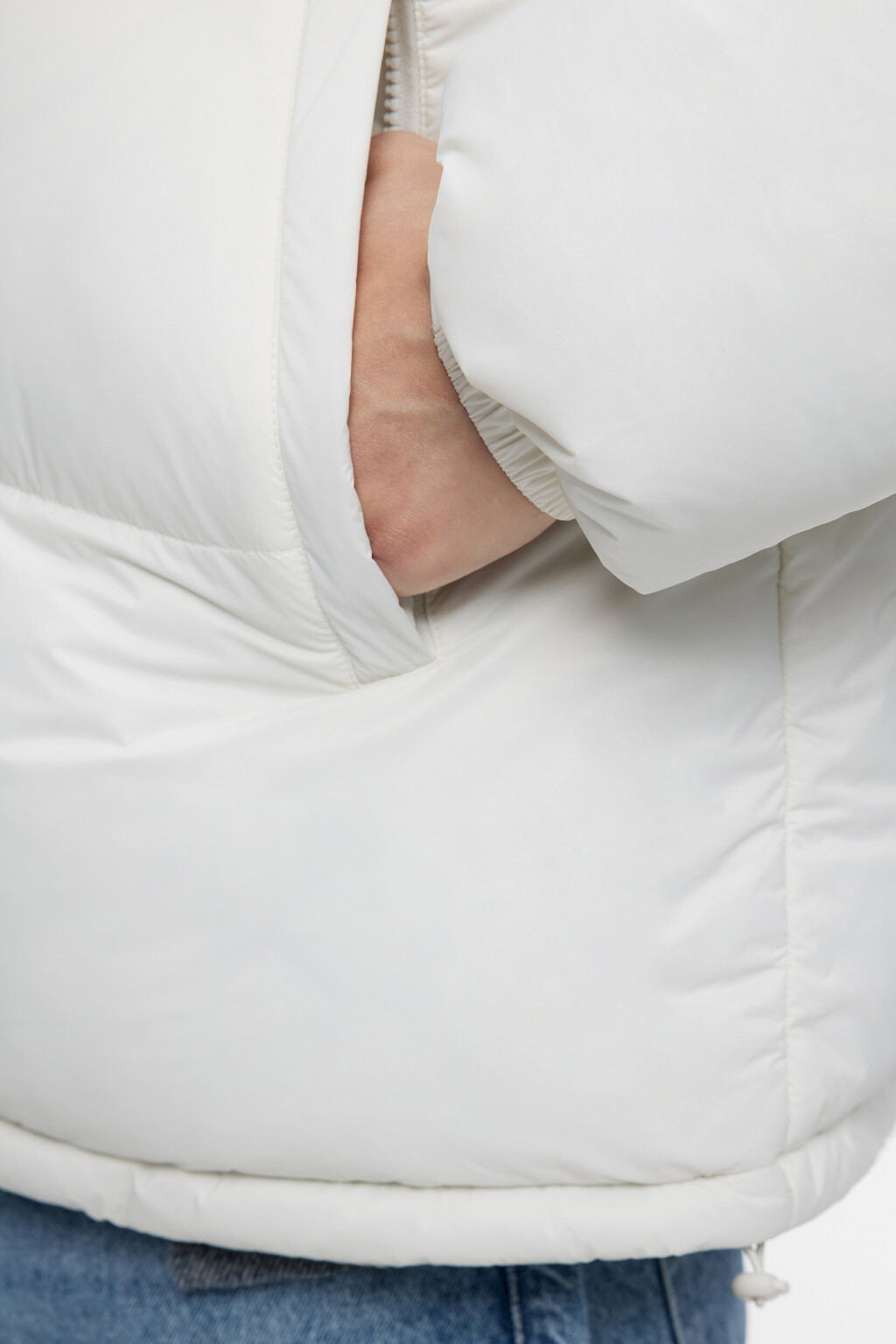 Куртка-пуховик стеганая с воротником-стойкой - цвет ванильный - 7