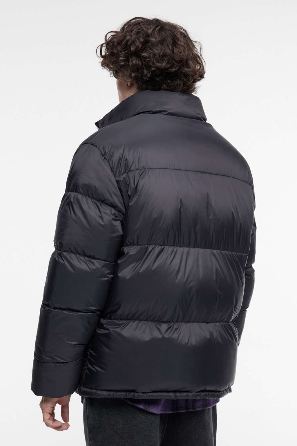 Куртка-пуховик стеганая с воротником-стойкой - цвет черный - 5