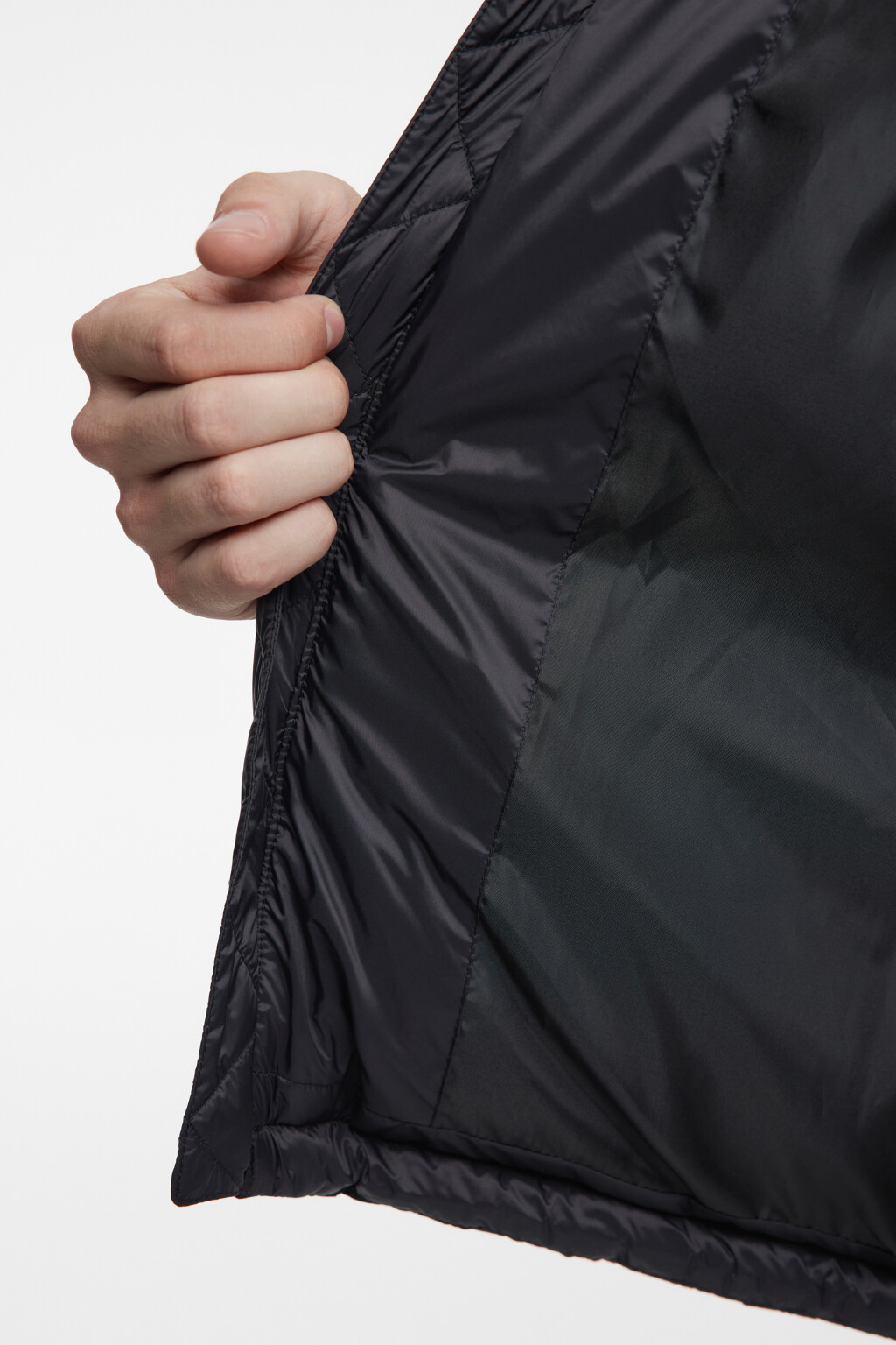 Куртка-пуховик стеганая с воротником-стойкой - цвет черный - 8