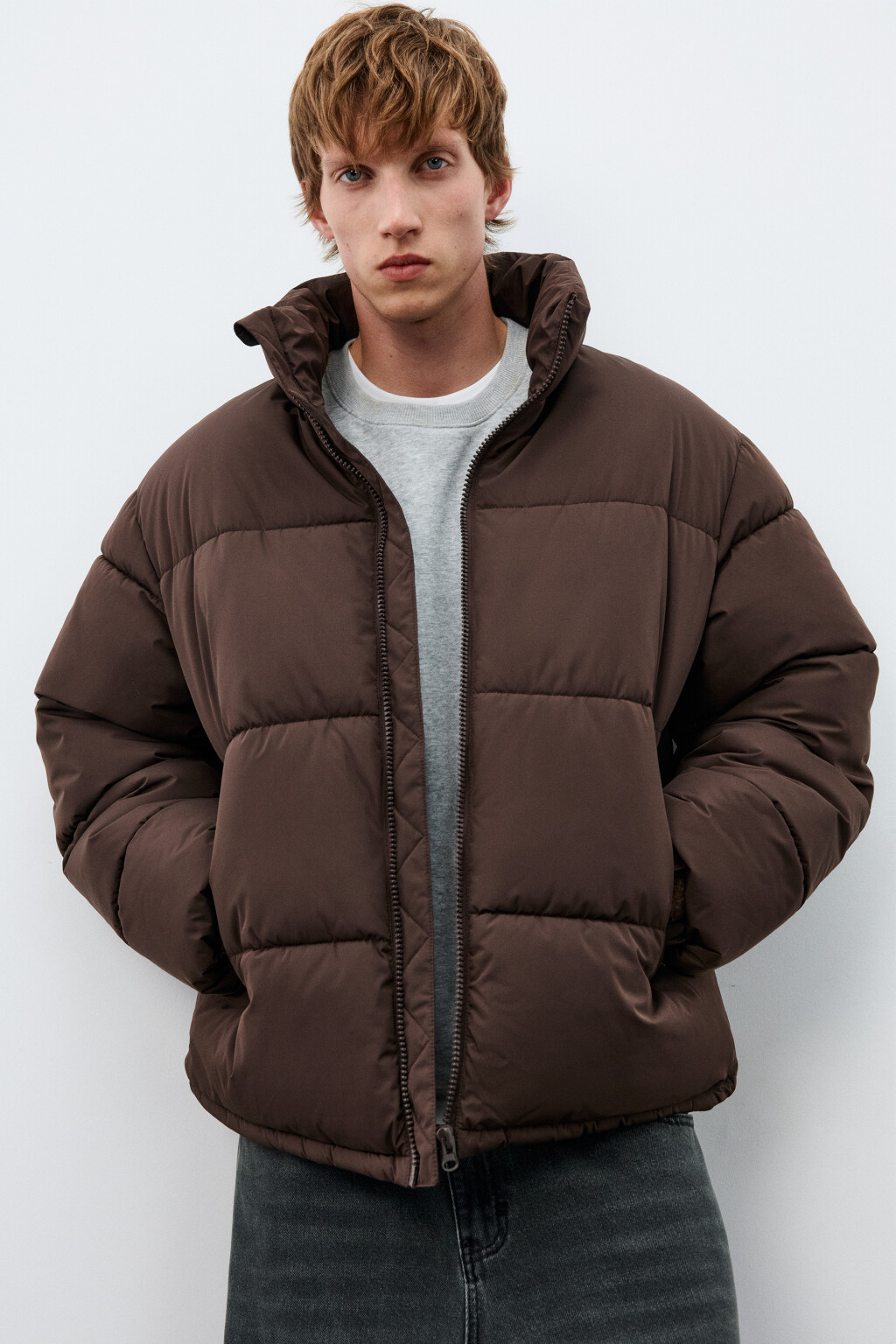 Куртка стеганая с воротником-стойкой - цвет красный - 1