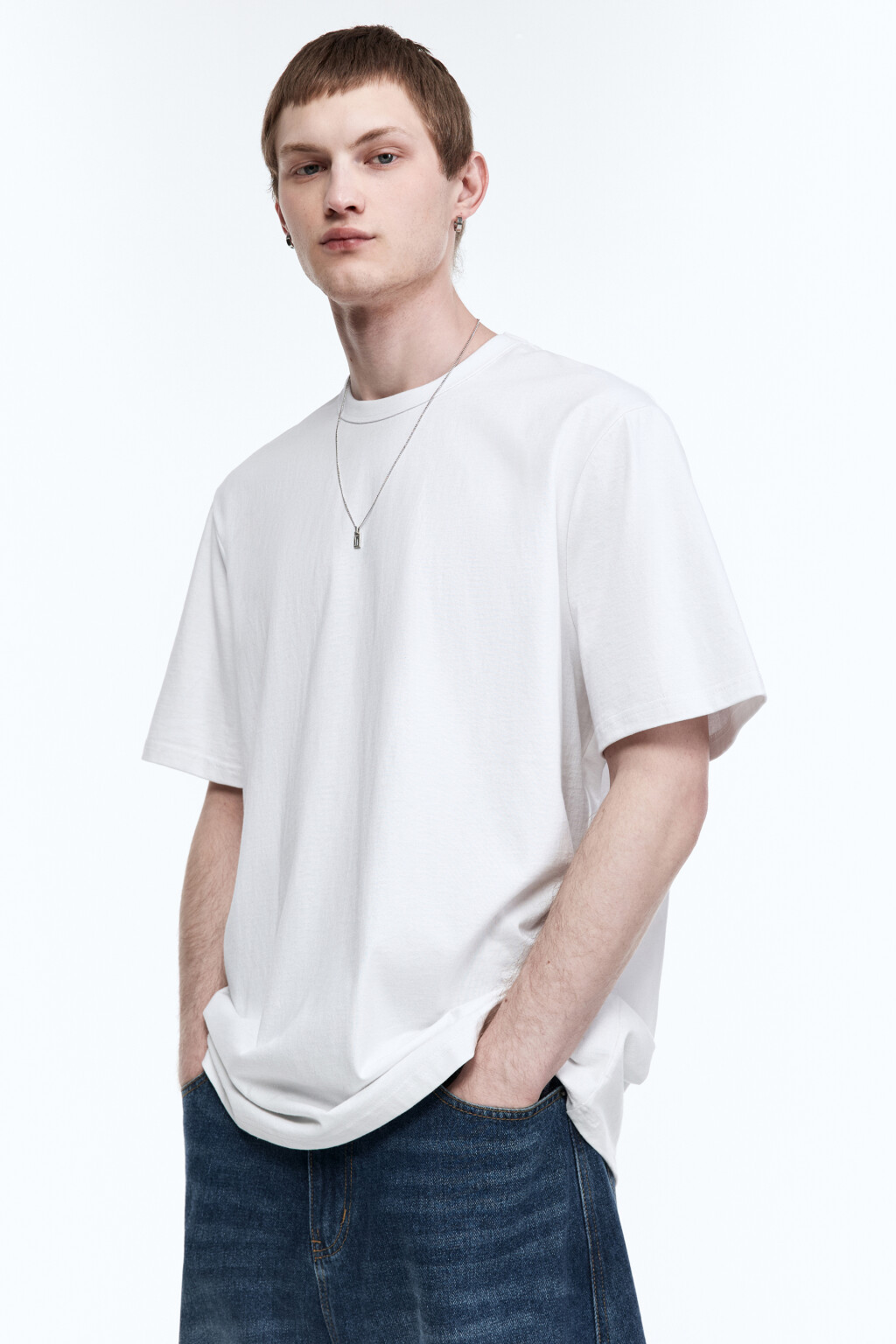 Футболка хлопковая базовая - цвет белый - 1