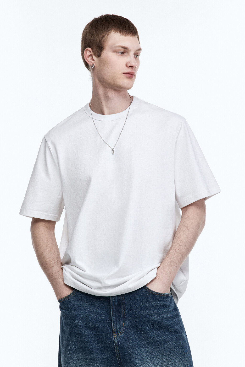 Футболка хлопковая базовая - цвет белый - 2
