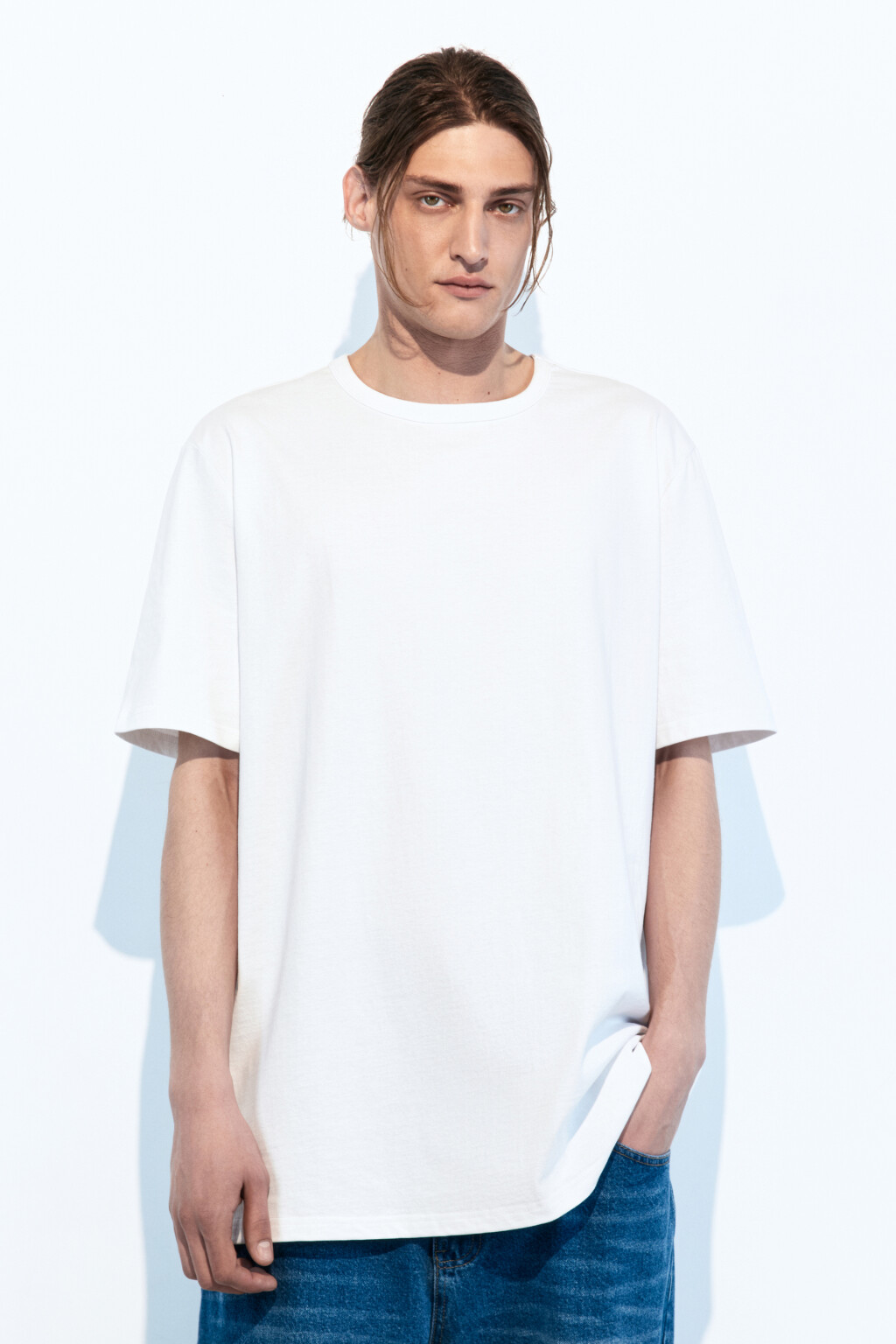Футболка прямая базовая - цвет белый - 2