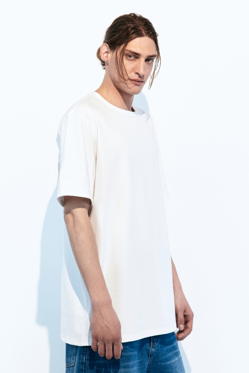 Футболка прямая базовая - цвет белый - 3
