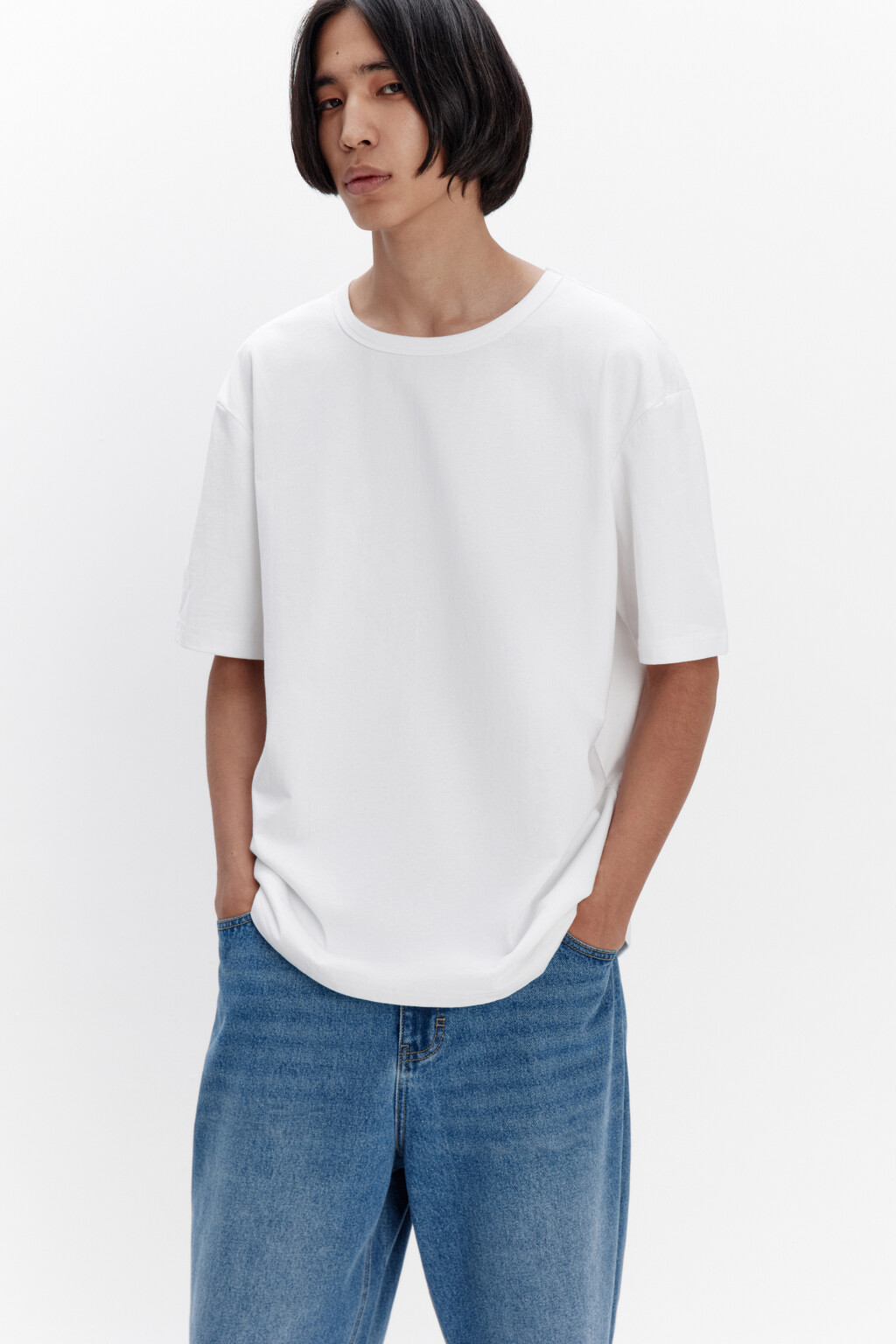 Футболка regular fit базовая из хлопка - цвет белый - 1