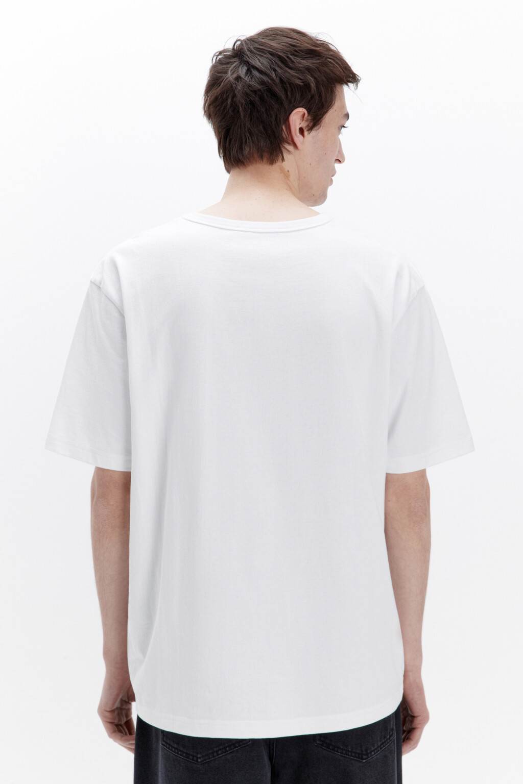 Футболка прямая базовая из хлопка - цвет белый - 3