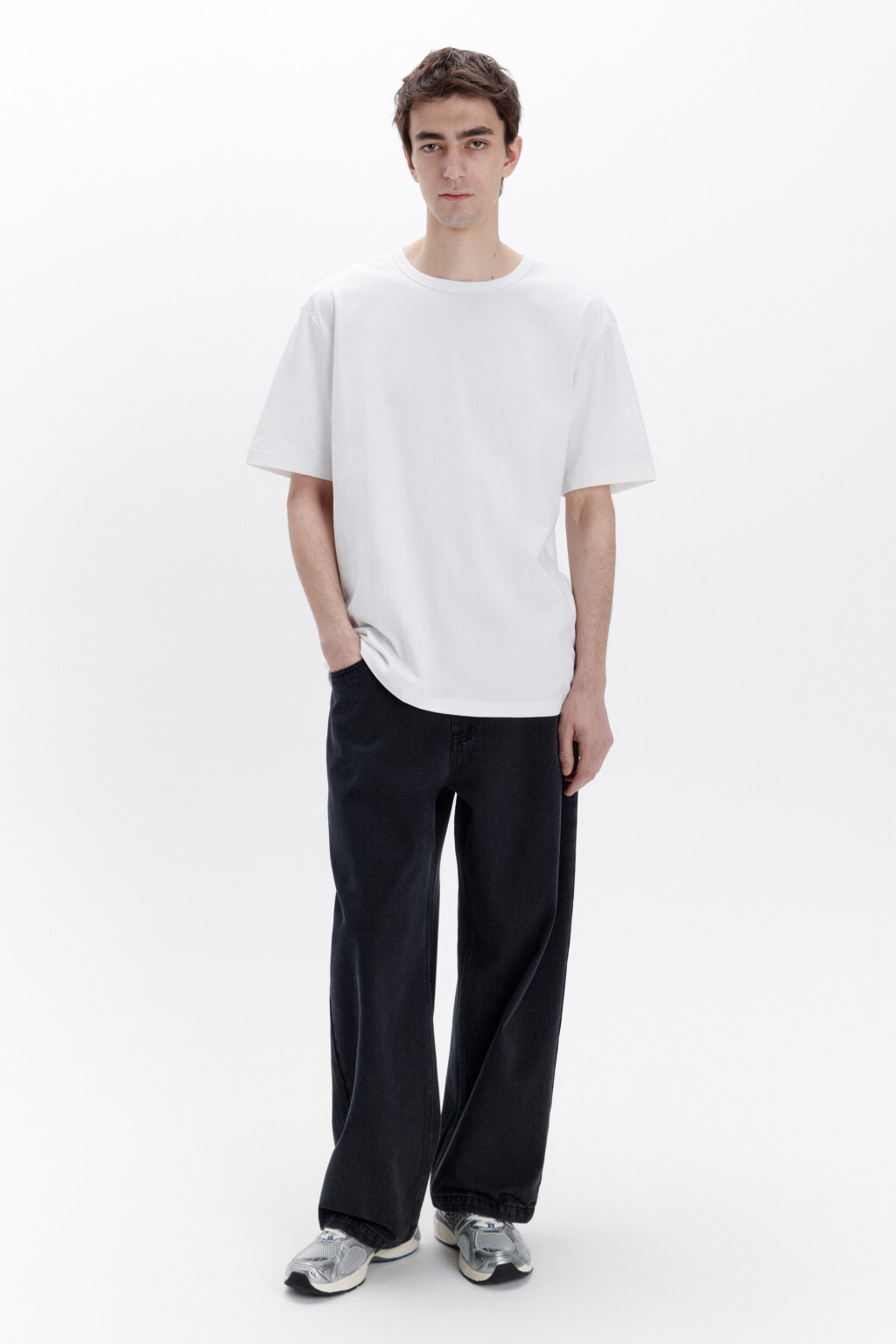 Футболка прямая базовая из хлопка - цвет белый - 4