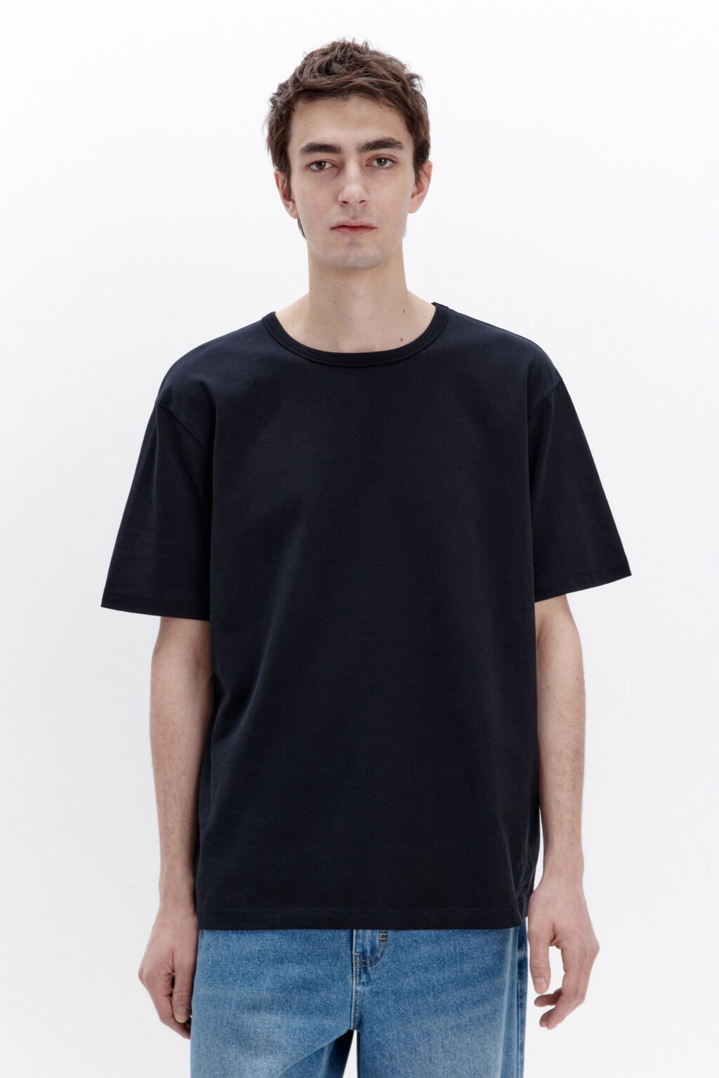 Футболка прямая базовая из хлопка - цвет черный - 2