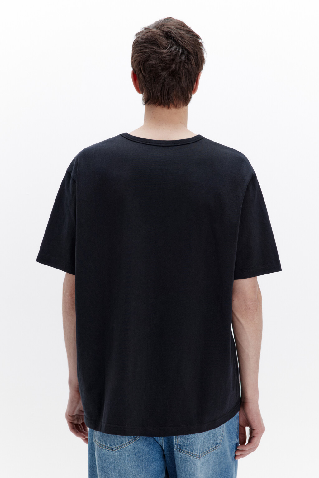 Футболка прямая базовая из хлопка - цвет черный - 3