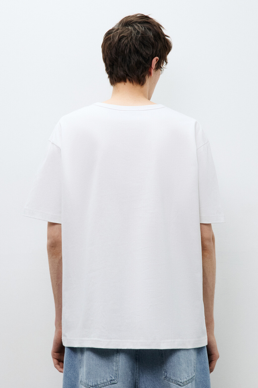 Футболка прямая базовая из хлопка - цвет белый - 3