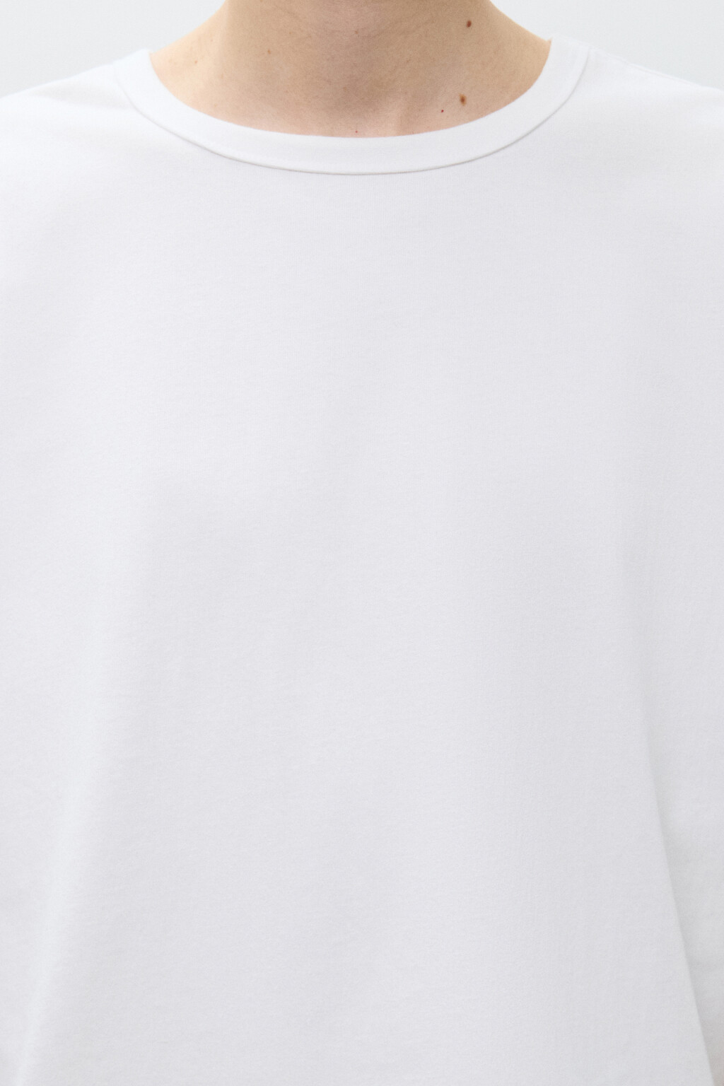 Футболка прямая базовая из хлопка - цвет белый - 5