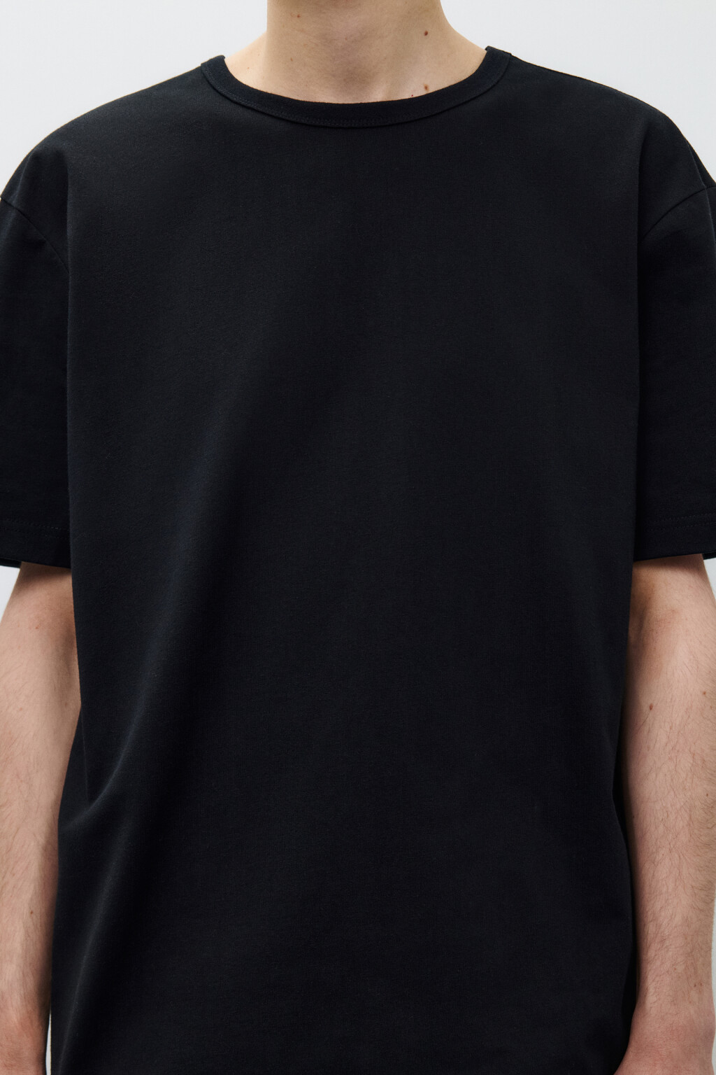 Футболка прямая базовая из хлопка - цвет черный - 5