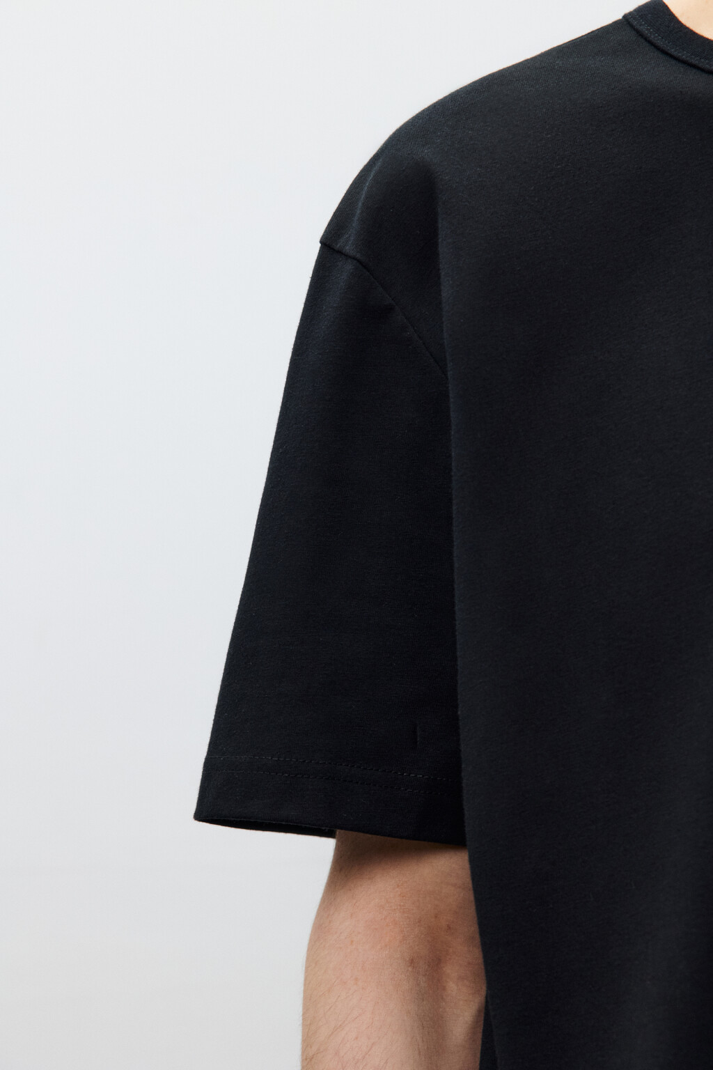 Футболка прямая базовая из хлопка - цвет черный - 6