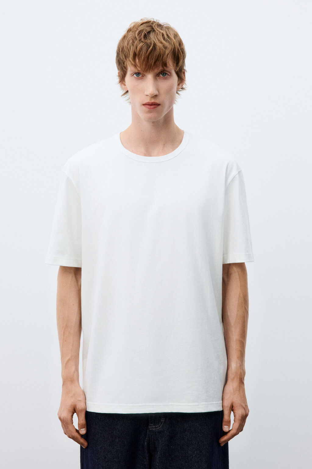 Футболка хлопковая базовая - цвет белый - 2