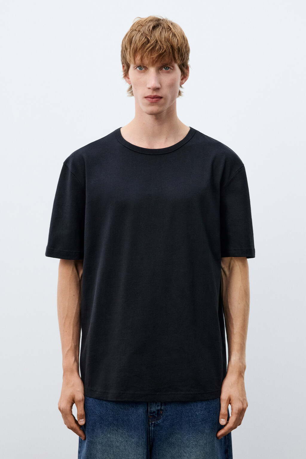 Футболка хлопковая базовая - цвет черный - 2