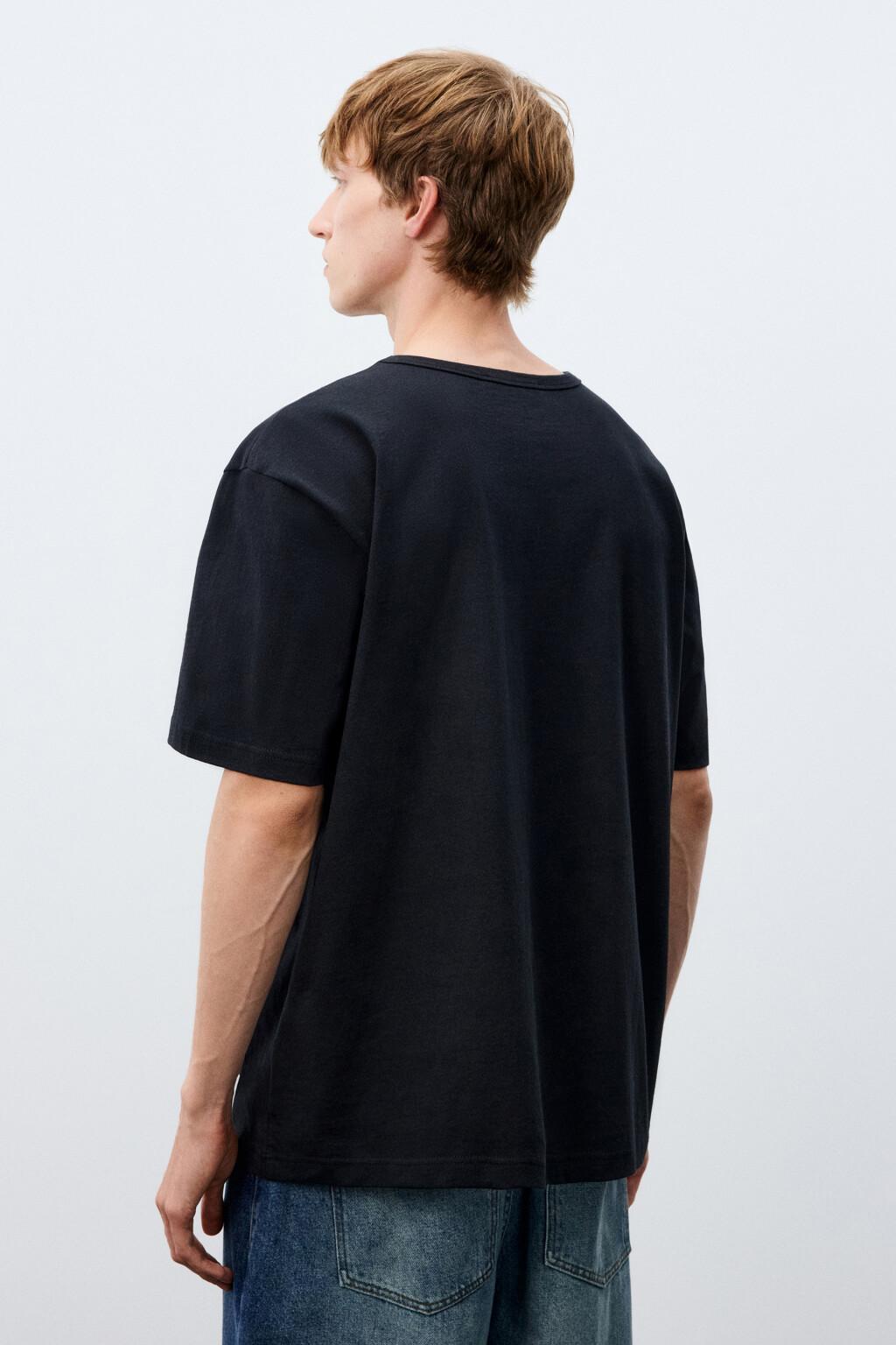 Футболка хлопковая базовая - цвет черный - 3