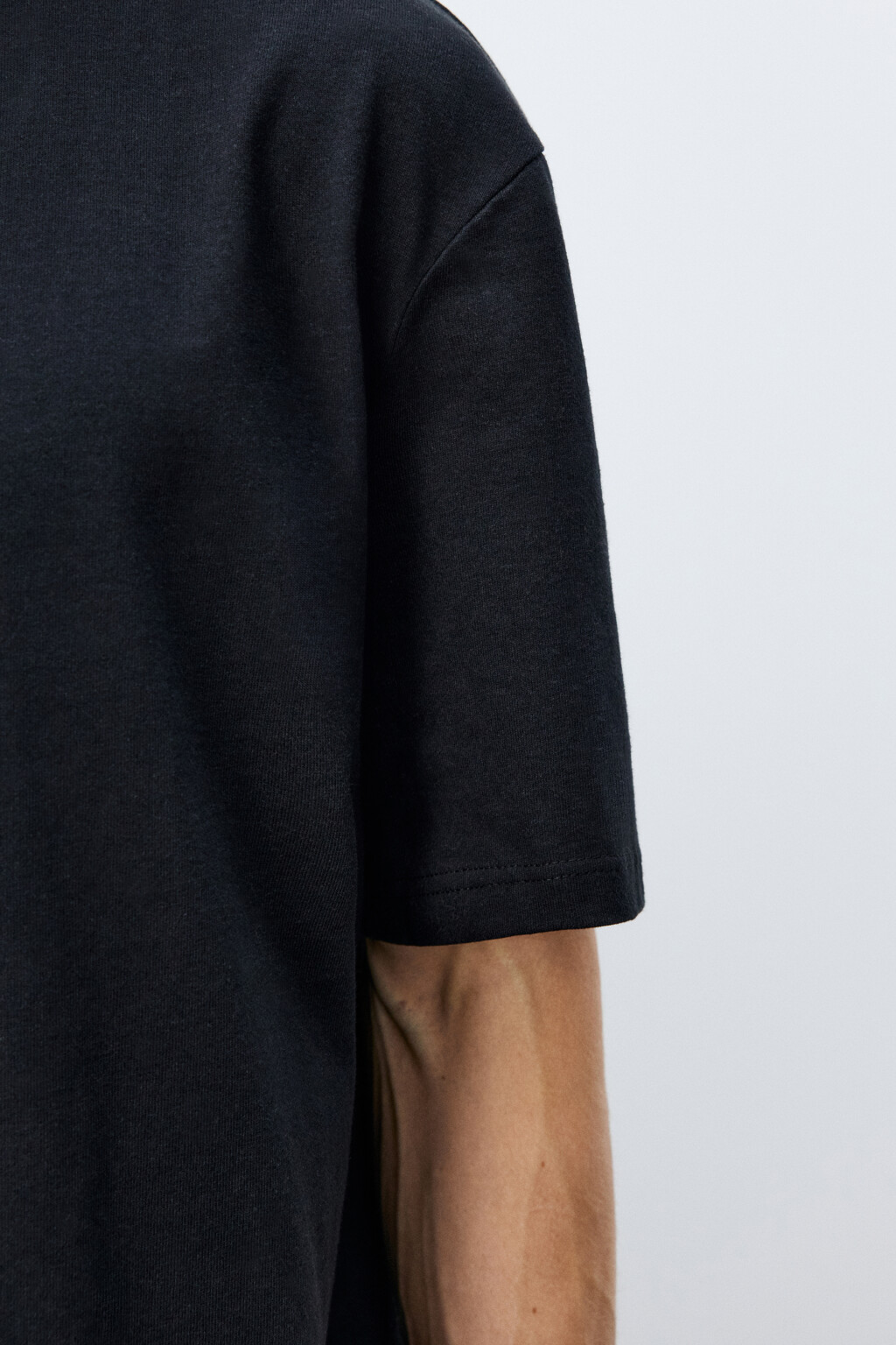 Футболка хлопковая базовая - цвет черный - 6