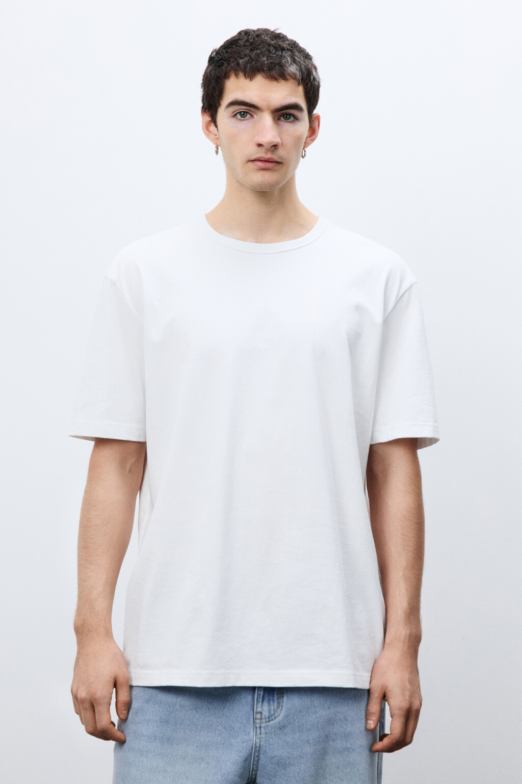 Футболка хлопковая базовая - цвет белый - 2
