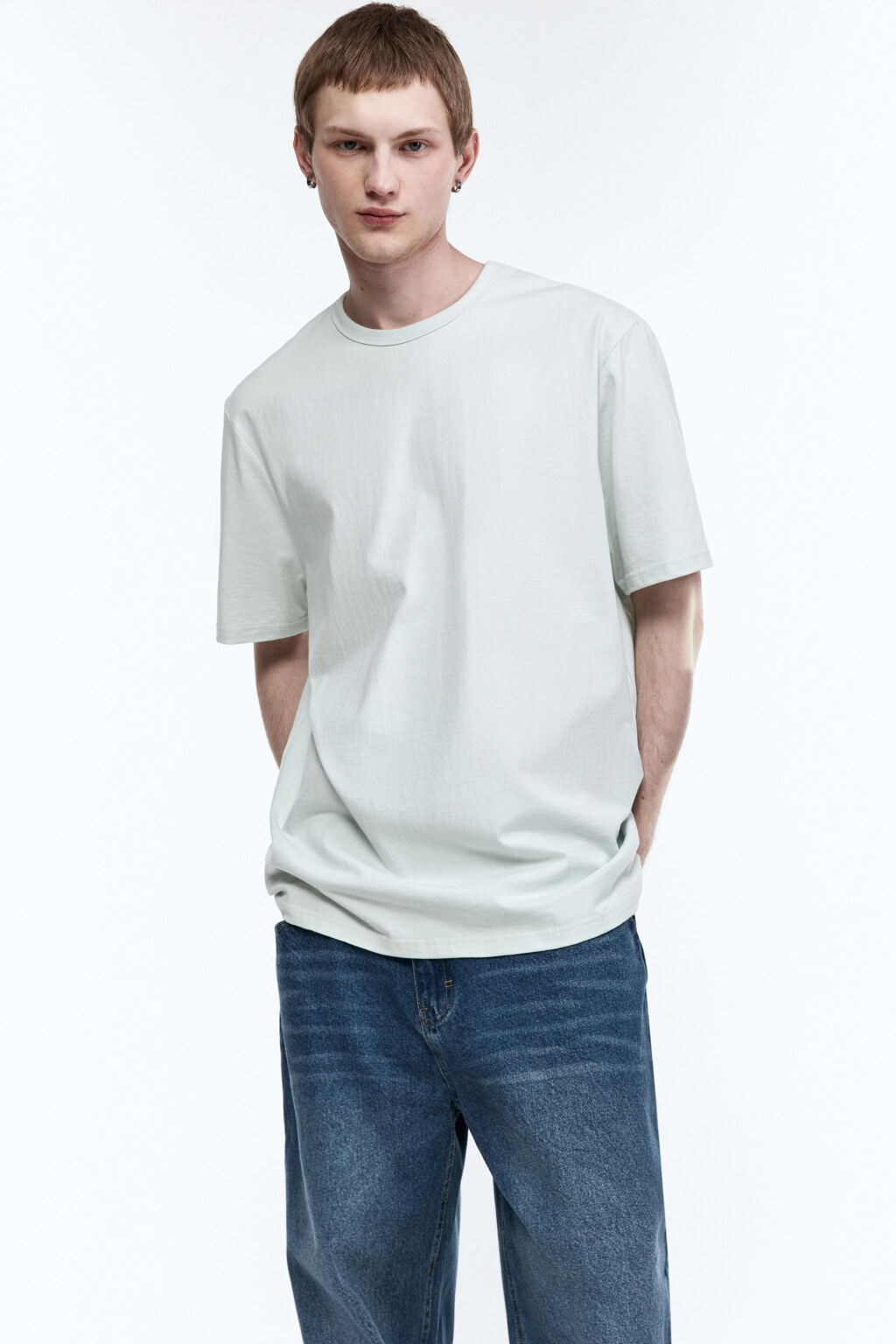 Футболка хлопковая базовая - цвет мятный - 2