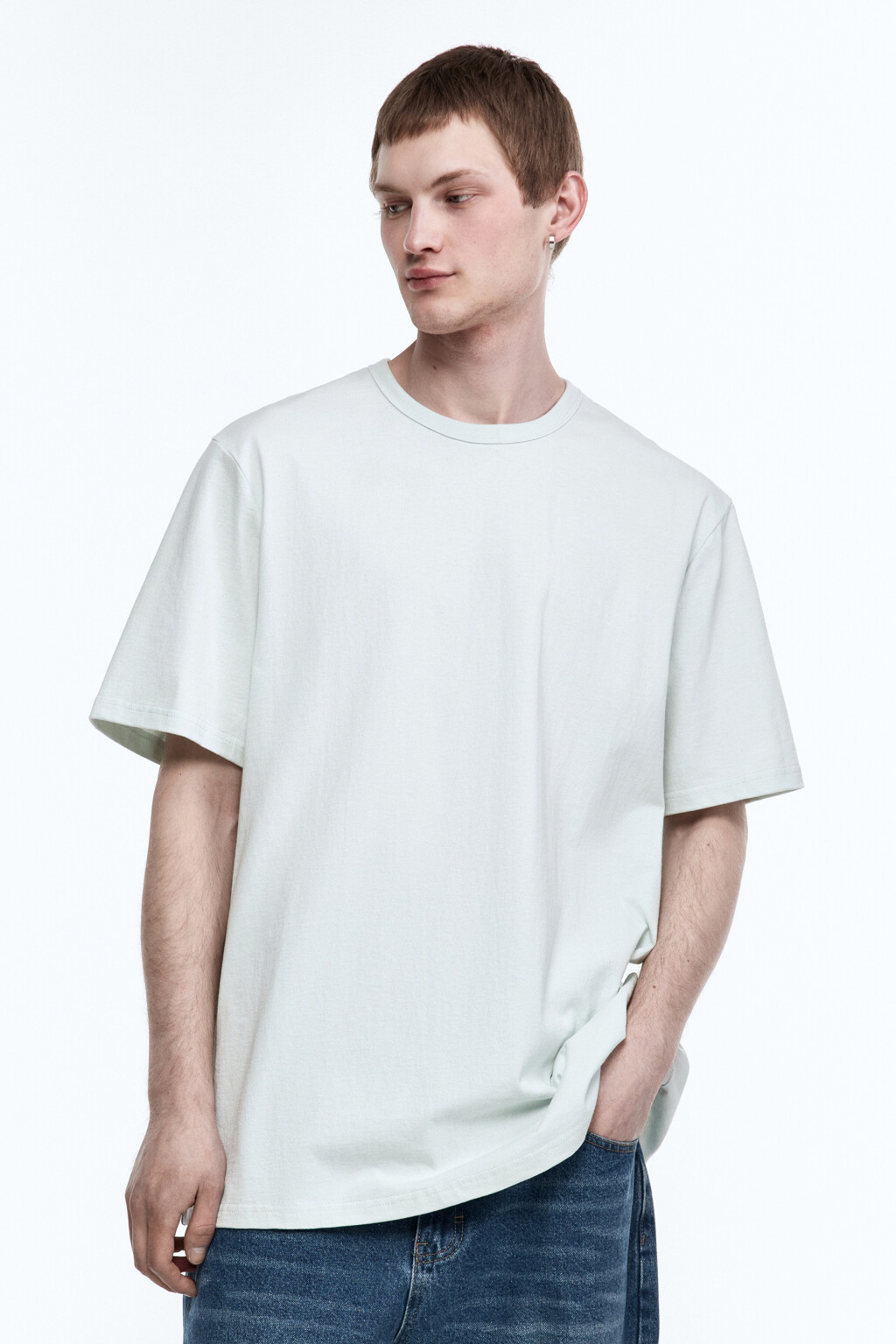 Футболка хлопковая базовая - цвет мятный - 3