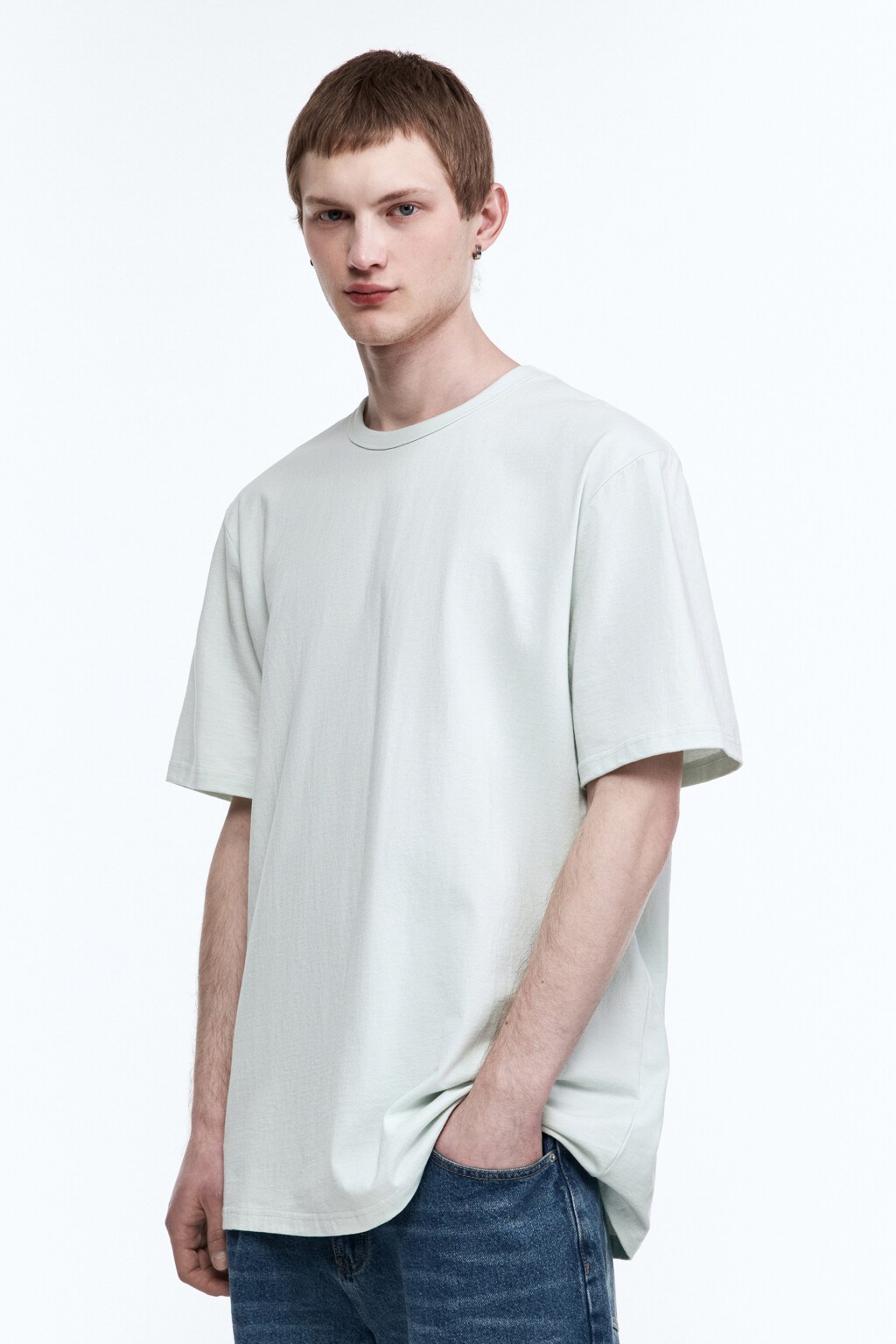 Футболка хлопковая базовая - цвет мятный - 4