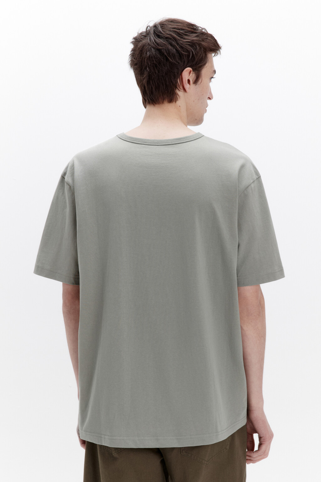 Футболка прямая базовая из хлопка - цвет зеленый - 3