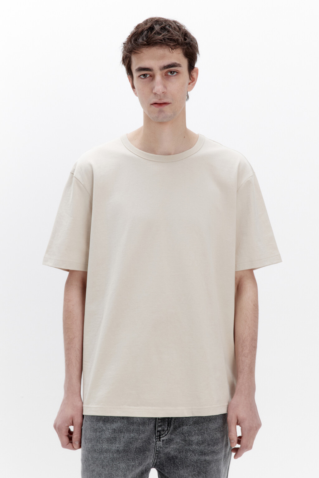 Футболка прямая базовая из хлопка - цвет коричневый - 2