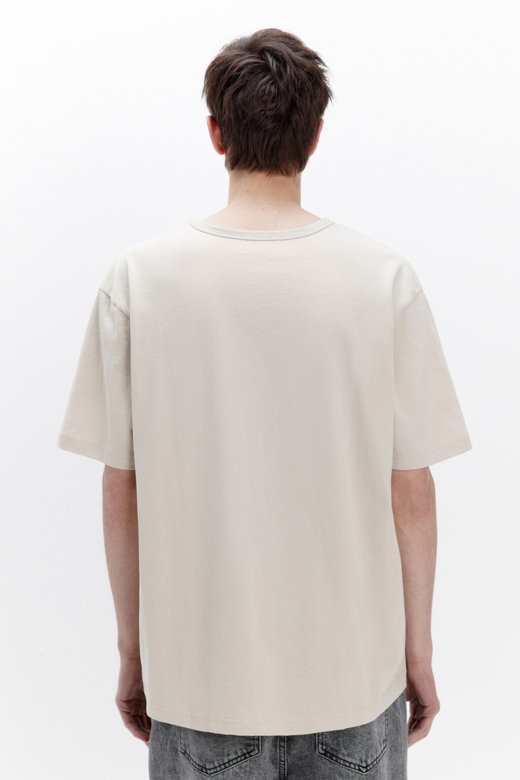 Футболка прямая базовая из хлопка - цвет коричневый - 3