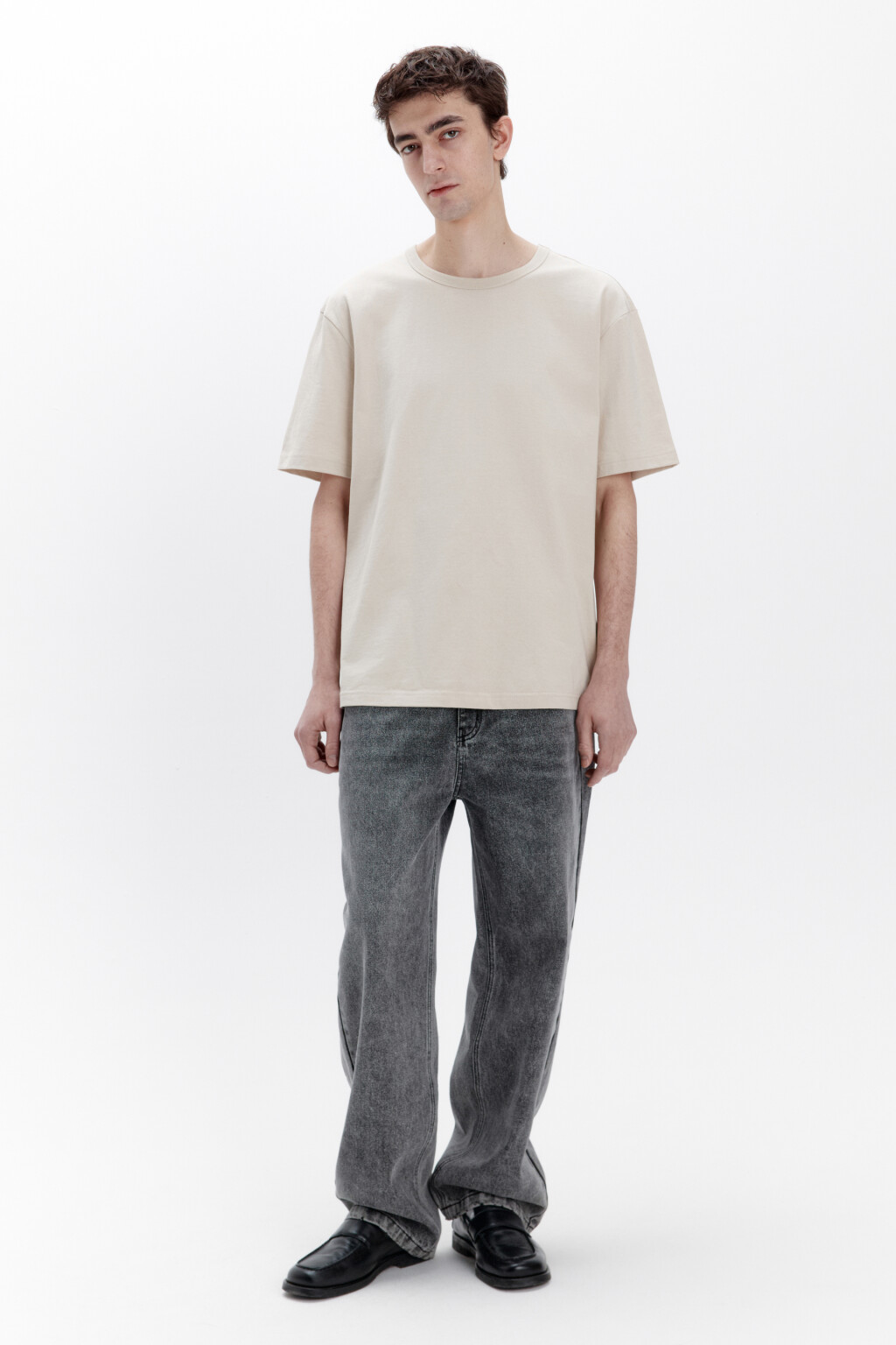 Футболка прямая базовая из хлопка - цвет коричневый - 4