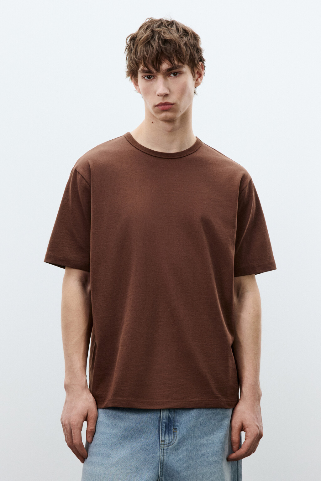 Футболка хлопковая базовая - цвет красный - 2