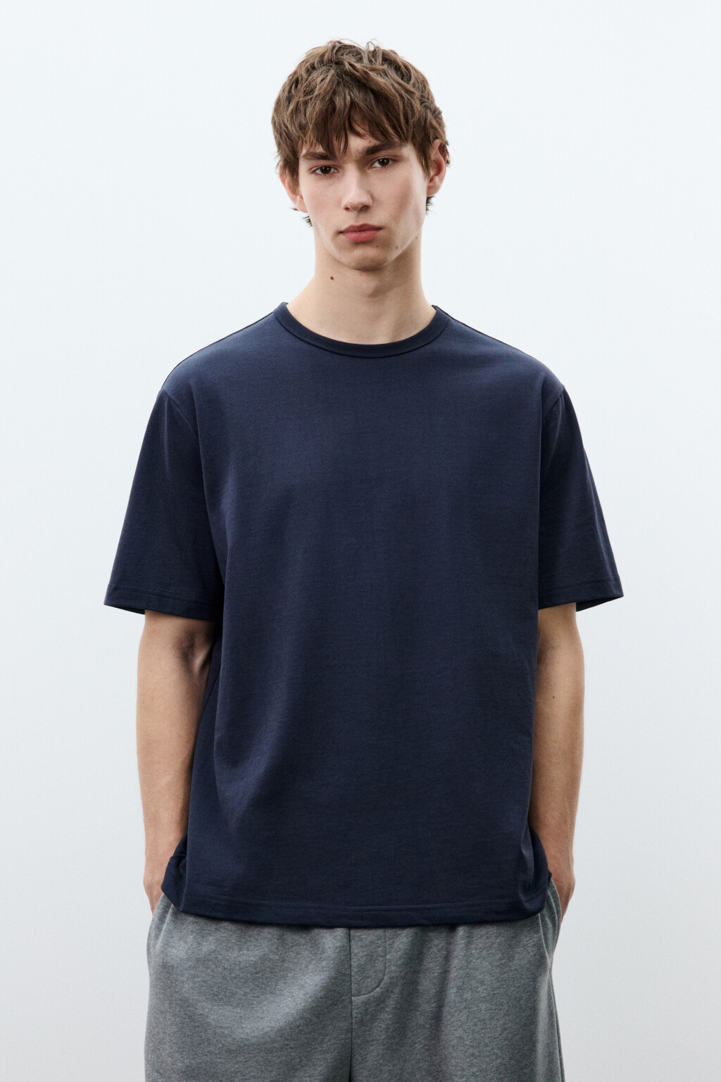 Футболка хлопковая базовая - цвет синий - 2