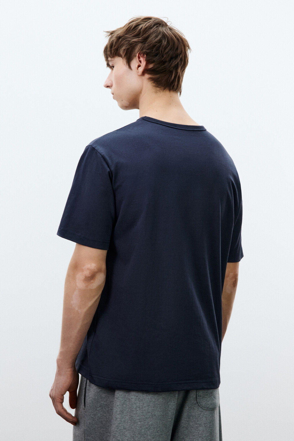 Футболка хлопковая базовая - цвет синий - 3