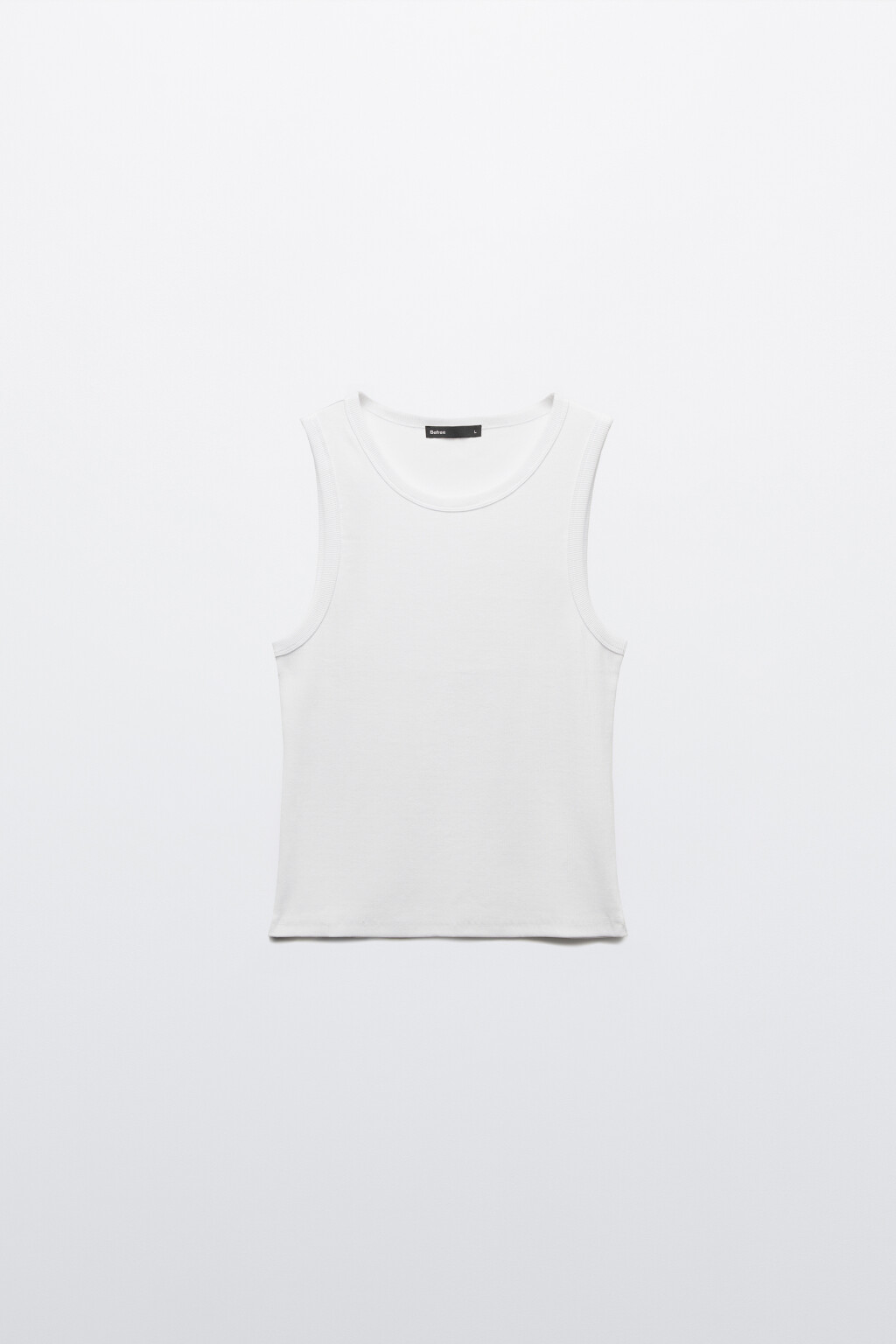 Майка-топ приталенная в рубчик - цвет белый - 1