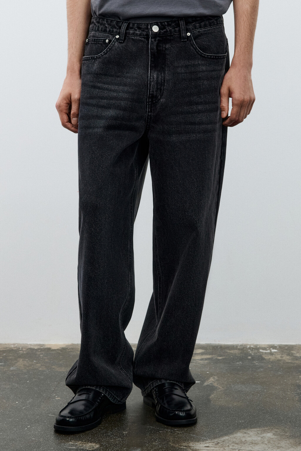 Джинсы skater fit широкие - цвет серый - 2