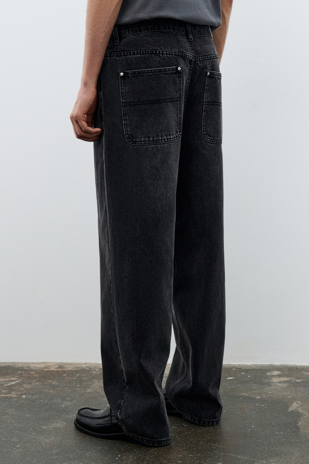 Джинсы skater fit широкие - цвет серый - 3