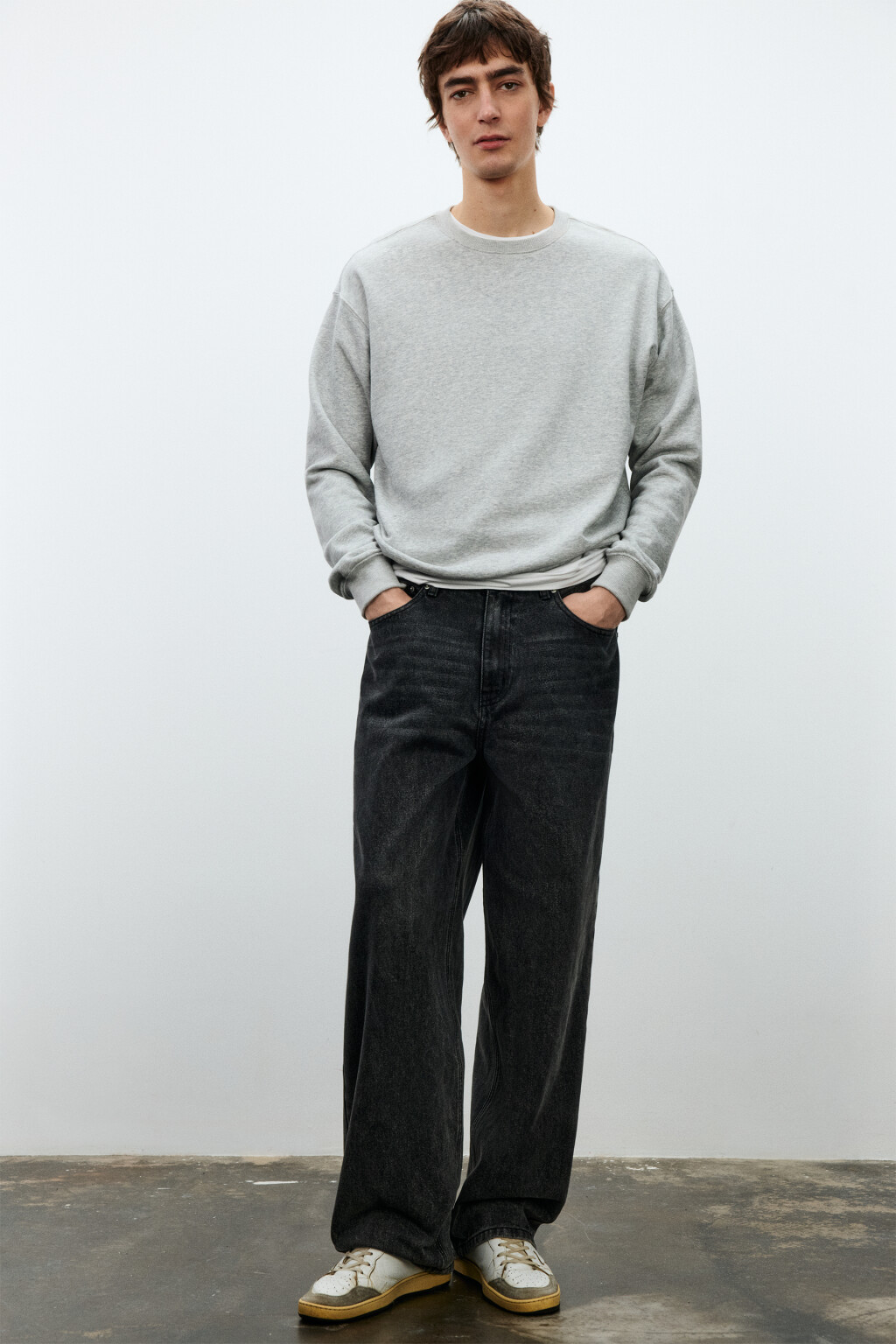 Джинсы skater fit широкие - цвет серый - 1