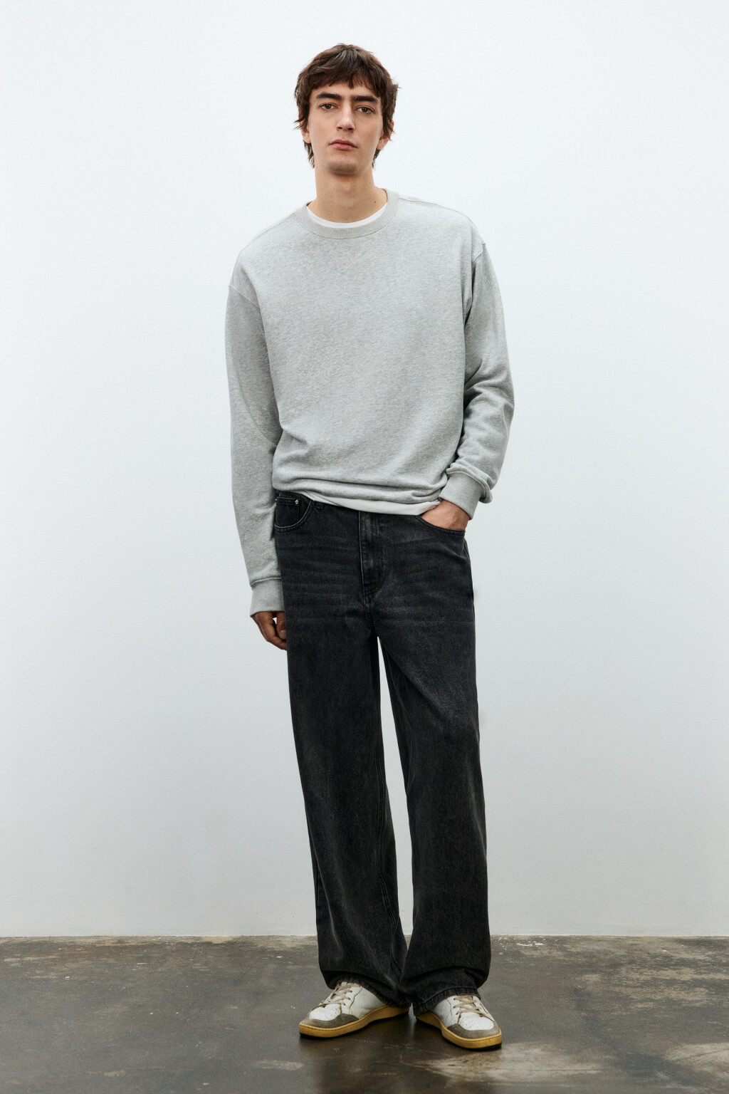 Джинсы skater fit широкие - цвет серый - 4