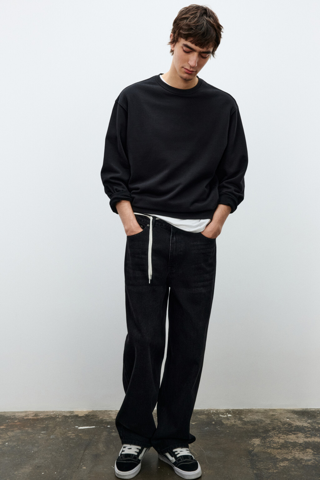 Джинсы skater fit широкие - цвет черный - 1