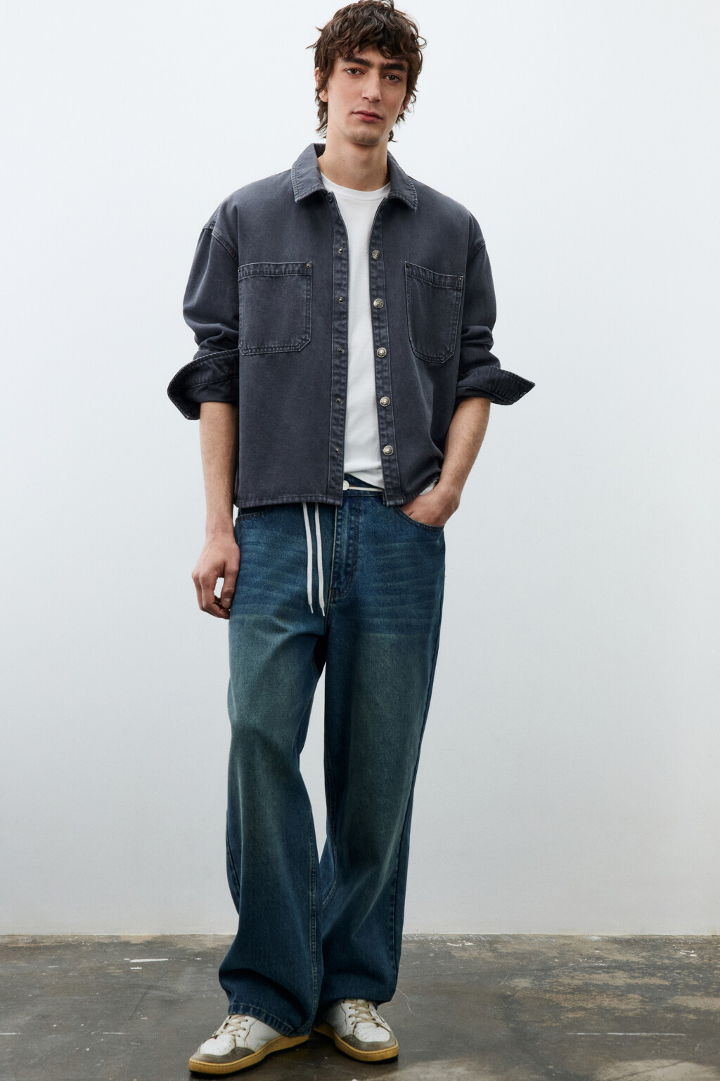 Джинсы skater fit широкие - цвет голубой - 1