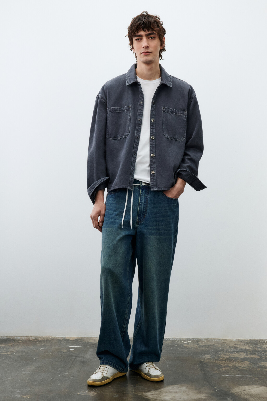 Джинсы skater fit широкие - цвет голубой - 4