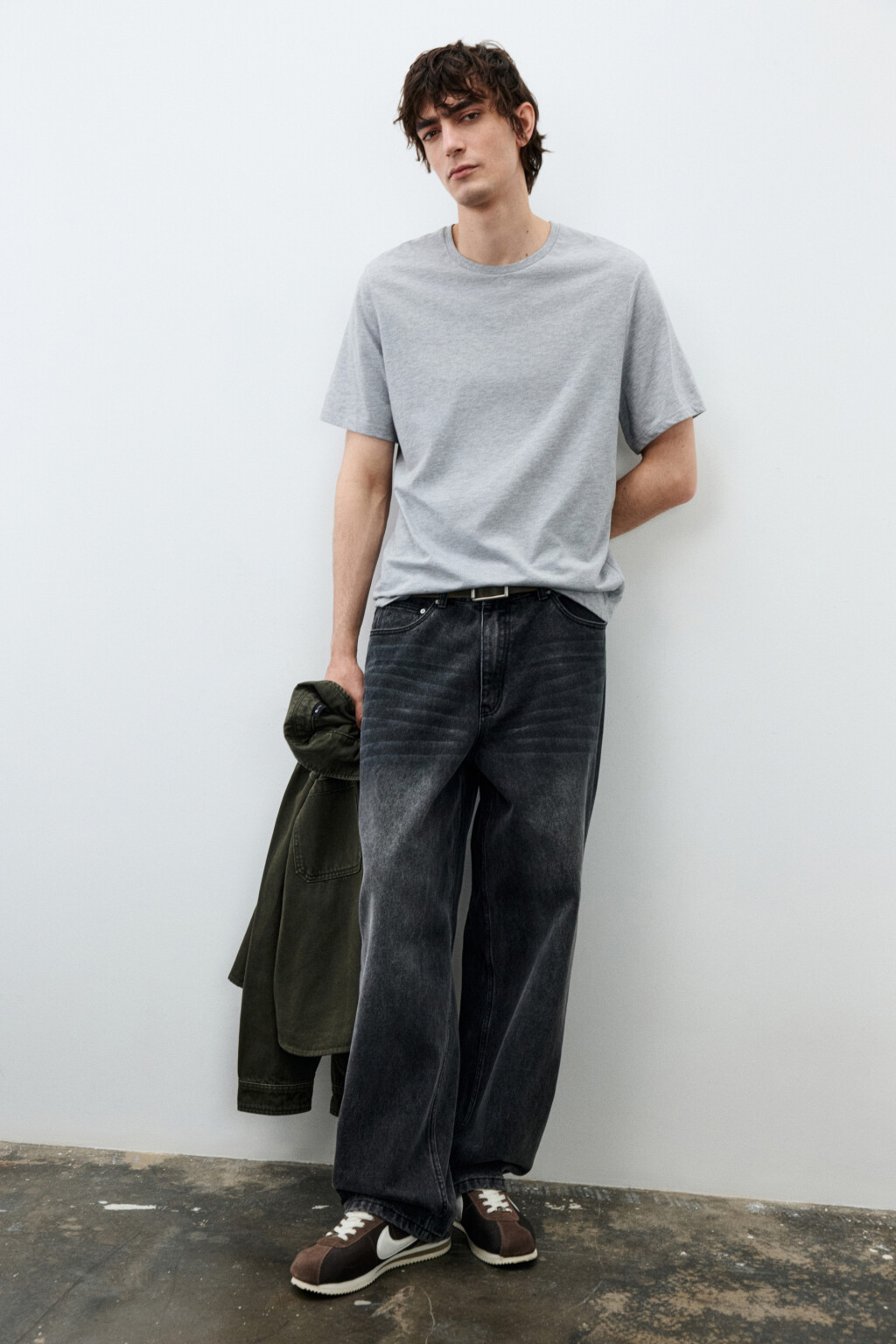 Джинсы skater fit широкие - цвет серый - 2