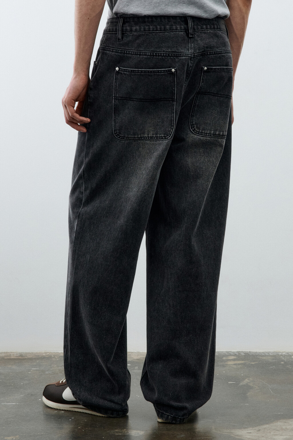 Джинсы skater fit широкие - цвет серый - 4