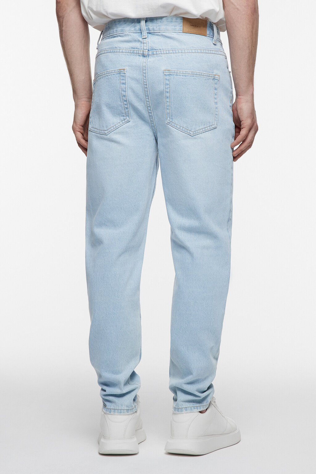 Джинсы slim зауженные со средней посадкой - цвет голубой - 5