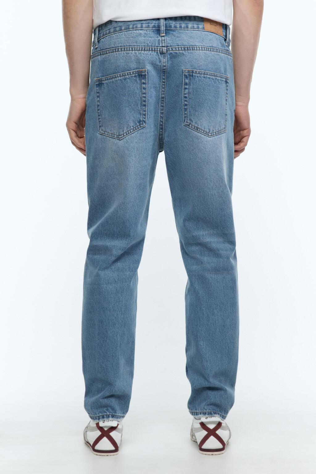 Джинсы slim зауженные со средней посадкой - цвет голубой - 5