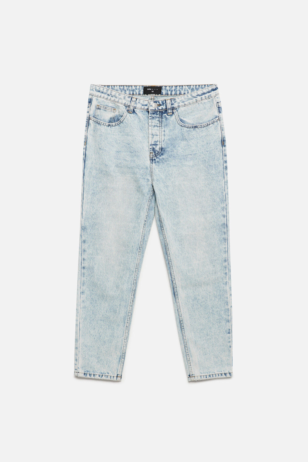 Джинсы slim зауженные укороченные со средней посадкой - цвет голубой - 8