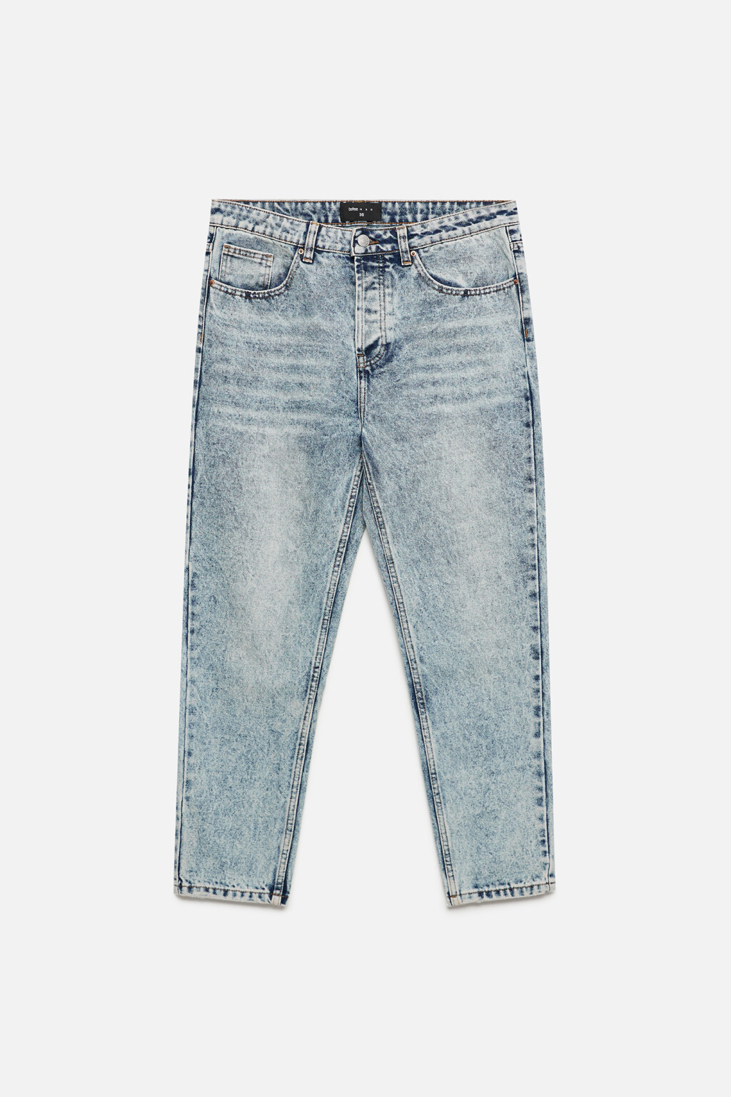 Джинсы slim зауженные укороченные со средней посадкой - цвет голубой - 8