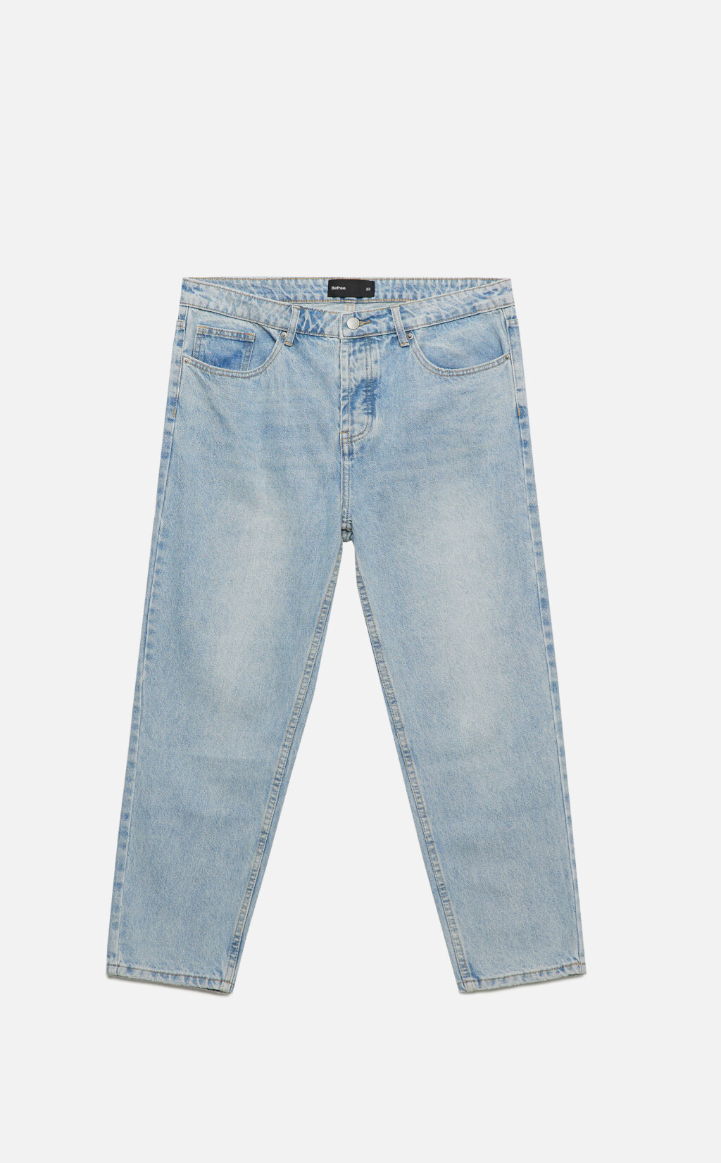 Джинсы slim зауженные укороченные со средней посадкой - цвет голубой - 7
